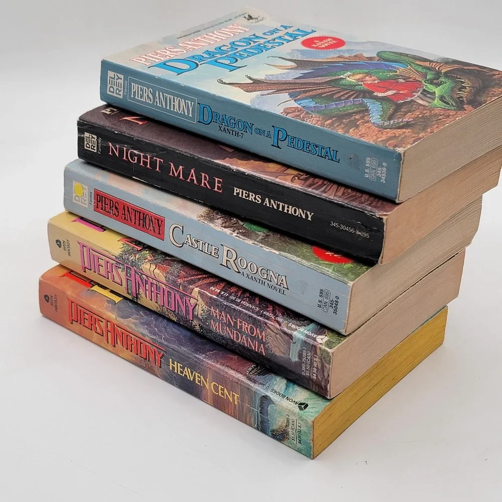 Piers Anthony Xanth Series 5 Book Lot Paperback Vintage Fantasy Adventure GOOD